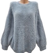 Теплый, объёмный,, пушистый, мягкий. Свитер Альпака - травка